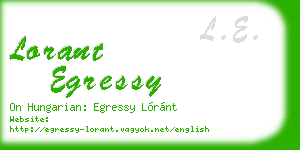 lorant egressy business card