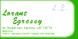 lorant egressy business card